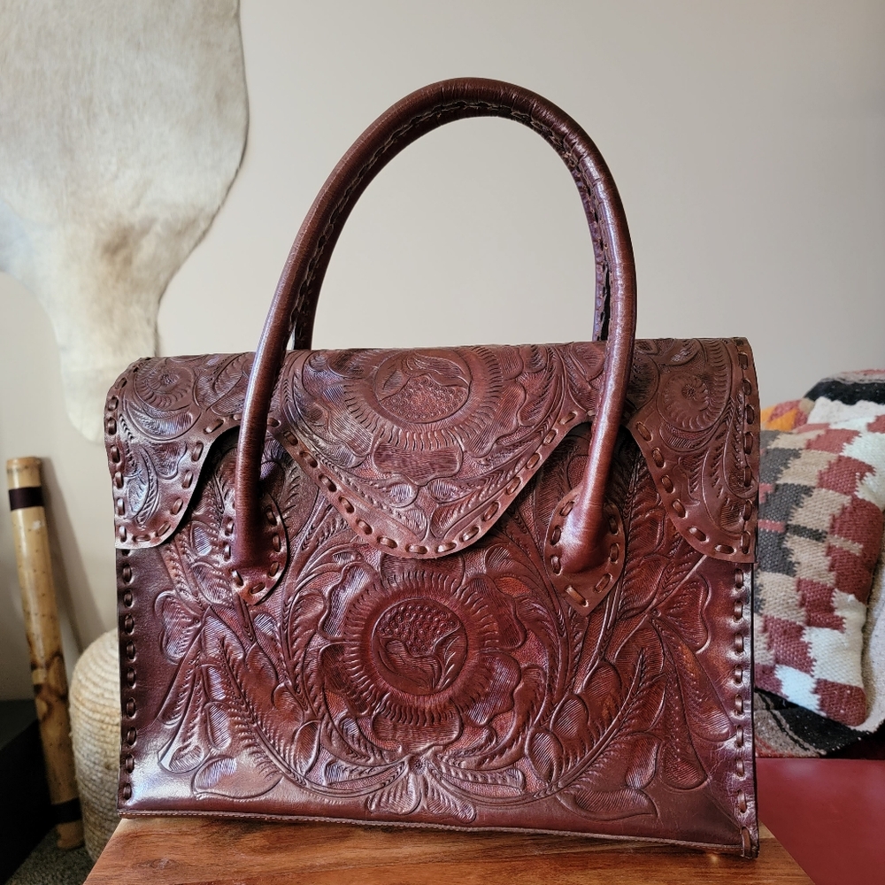 Broken Boots Western Wear | Salo Tooled Oversized Leather Satchel Nwt